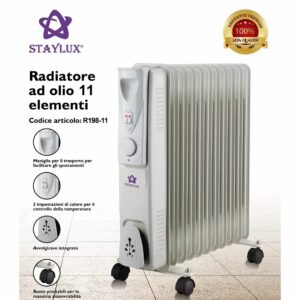 RADIATORE AD OLIO TERMOSIFONE BIANCO 11 ELEMENTI
